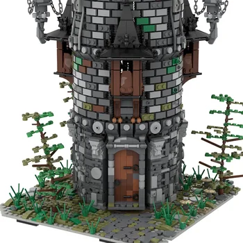 Magic Castle Čarodejníckom Veža MOC Architektúra Uprostred Sveta Stredovekom Štýle Street View Stavebné kamene, Tehly Hračky Model Dary
