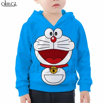 Dieťa Dieťa Dievča Oblečenie Cartoon Doraemon s Kapucňou, 3D Tlač Hip Hop Dcéra Mikina Tinkerbell Dieťa, Chlapca, Batoľa, Športové oblečenie, Topy
