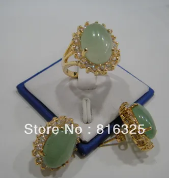>>@> Beautful Zeleného kameňa Náušnice Náhrdelník Nastaviť Prírodné šperky