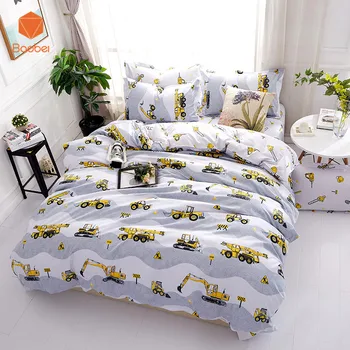 Cartoon bager Mäkký cumlík posteľná bielizeň sady bielizeň obliečka na Vankúš Vytlačené Polyester Perinu Nastaviť Úplné Kráľovná Kráľ SizeSj121