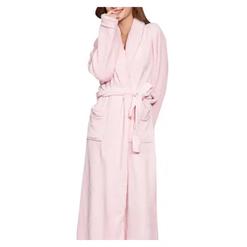 2021 ženy Dospelých Domov Nosiť Flanelové Nightgown Sexy pyžamo Rúcha ženy Dlho Coral Velvet Župan халат женский
