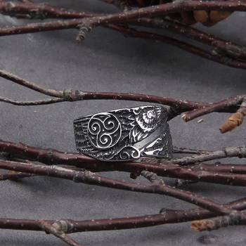 Nikdy Nevyblednú Nehrdzavejúcej Ocele Viking Raven Vyhlásenie Krúžky Mužov Nordic Vintage Viking Totem Odin Mužov, Prstene, Šperky