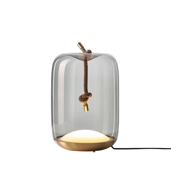 Minimalistický Dizajnér Brokis Uzol stolná Lampa Sklo Konopné Lano Vnútorné Osvetlenie pre Obývacia Izba Dekorácie Posteli Spálňa Studio Bar