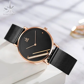 Shengke Značky Módnych Ženy Hodinky Luxury Diamond Ultra-tenké Ženy Náramkové hodinky Bežné Ženské Hodiny Reloj Mujer Dámy
