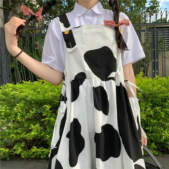 Roztomilý Japonské Lolita College Vietor Čipky Vysoký Pás Mlieka Kravy JSK Sladké Dievča Letné Šaty Žien Kawaii Denne Princezná Šaty