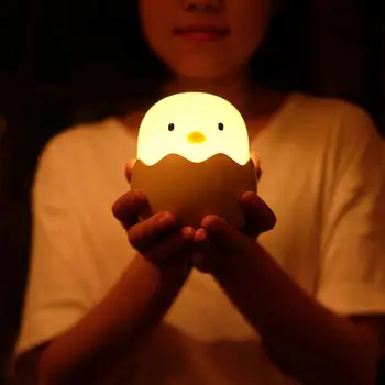 Silikónové Slepačie Vajce Dotykový Snímač s LED Nočné Svetlo Dieťa, Baby, Deti USB Nabíjanie Romantickú Atmosféru, Nočné Lampy