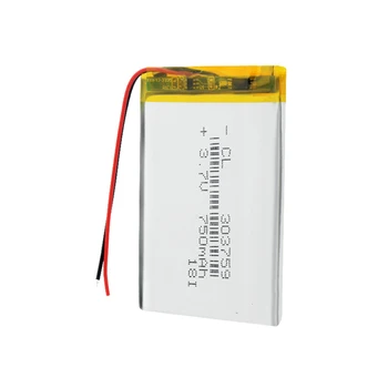 Nabíjateľná batéria 303759 3,7 V lítium-polymérová batéria 750mAh tachografu general electric základné GPS navigátor 303759 Pre MP3