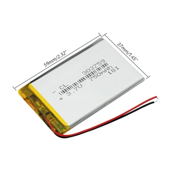Nabíjateľná batéria 303759 3,7 V lítium-polymérová batéria 750mAh tachografu general electric základné GPS navigátor 303759 Pre MP3
