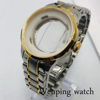 Debert 39 mm zlaté pánske hodinky prípade zafírové sklo fit ETA 2836 ,Mingzhu 2813 3804 ,Miyota 8215 8205 821A pohyb