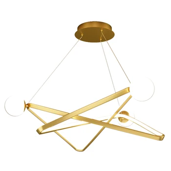 LED Luster Black alebo gold Hliníkové Moderný luster Nordic lampa Kreatívne Pre Obývacia Izba Jedáleň Visí lampa