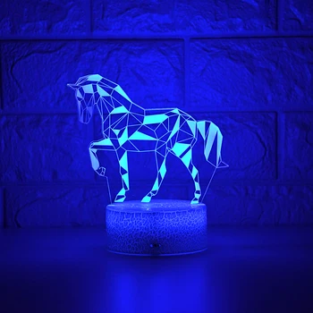 2020 Najnovšie Deti Svetla Noc 3D LED Nočné Svetlo Tvorivé Tabuľka Nočná Lampa Romantický Zebra light Deti Grile Domáce Dekorácie, Darčeky