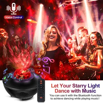 10Colors WiFi Hviezdy Neba Galaxy Svetiel Smart Projektor LED Nočné Svetlo Atmosféru s Bluetooth Reproduktor pre Hudobné Party detská Izba