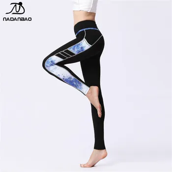 NADANBAO 2021 Nový Farebný Design Ženy Legíny 3D Digitálny Printied Leginy Vysoký v strede zúžený Elastické Cvičenie Jogy Telocvični Nohavice