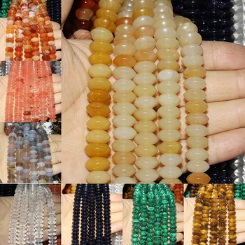 Prírodný Kameň Agates Perličiek Ženy Šperky Robiť 12*6 mm Ploché Kolo Abacus Farebné Voľné Korálky pre DIY Hot Náramok, Náhrdelník Časti