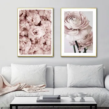 Kvet Ruže Botanická Plátno Umenie Plagátu, Nordic štýl Dekoratívne Tlačiť Nástenné Maľby Škandinávskych Dekorácia, Obraz Domova
