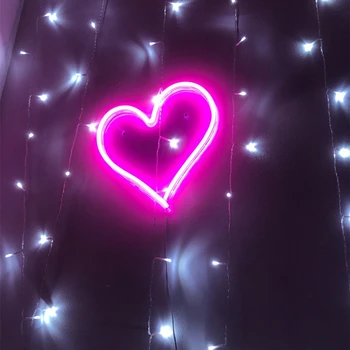 Srdce Tvar LED, Neónové Svetlo, Prihláste Stene Visí Umenie pre Bar, Spálne, Obývacia Izba Strany Domova Nočné Svetlo USB Powered