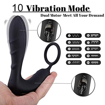10 Vibračný Režim Gay Stimulátor Mužskej Prostaty Masér Vibrátor S Mieste Análny Plug Sexuálne Hračky, Nabíjateľná Pre Mužov Pár Ženy