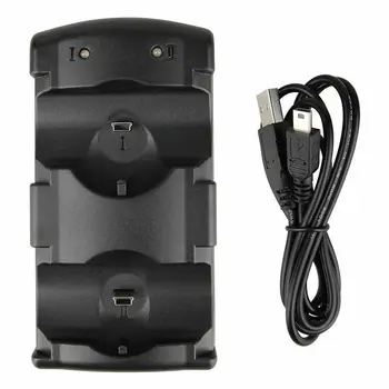 Duálny Nabíjačka Stojan Dock Stanica+USB Kábel pre PlayStation PS3/MOVE Controller