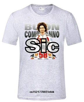 Muži tričko Najlepšie Marco Simoncelli Super Sic 58 Vzor Vytlačené Tričko Grafické Bežné Kolo Krku T Shirt ženy