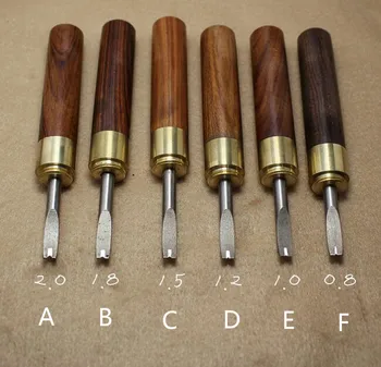 Veľkoobchod kožené remeselné nástroje dreva rukoväť kožené okraji skiving nástroj 0.8 mm~2 mm hrubé kožené