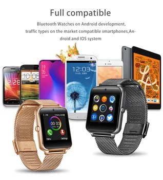 Nové Inteligentné Hodinky Kovový Remienok Bluetooth Zápästie Smartwatch Podpora TF Karta Sim Android&IOS Sledovať Multi-jazyky relogio inteligente