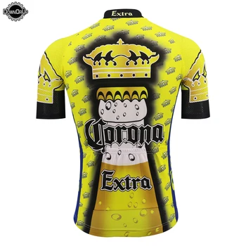 Žltá pivo cyklistika dres lete mužov krátky rukáv ropa ciclismo mtb jersey triatlon top cyklistické oblečenie maillot ciclismo