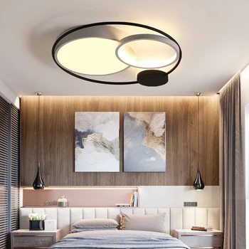 Moderné Stropné Svetlo LED Kolo Šedej Farby A Biela Čierna Farba, Obývacia Izba Teplé Romantickej Spálne, Hala Lampy študovňa Lampy