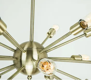 Vintage Luster Sputnik Svetlo Polovice Storočia Prívesok Priemyselná Žehlička Lampa Loft Black Závesné Svietidlá Svietidlá pre Domáce Dekorácie