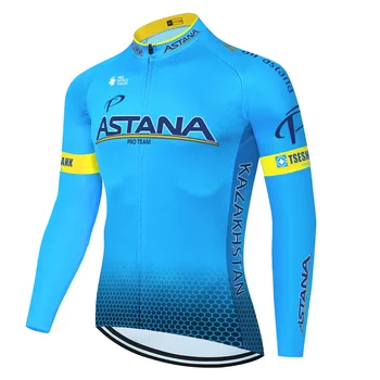 2020 tím ASTANA dlhý rukáv cyklistika dres leto jar cyklistické oblečenie Mužov camisa de ciclismo mužov jersey ciclismo