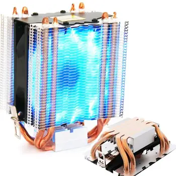 4pcs Heatpipe Chladič, Modré LED Hydraulického Ložiska CPU Chladiča Ventilátor Chladiča pre Intel LGA1150 1151 1155 775 1156 AMD Chladenie Ventilátorom