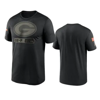 Green Bay Mužov Black 2020 Archívy, Pozdrav Tím Služby Logo Výkonu T-Shirt