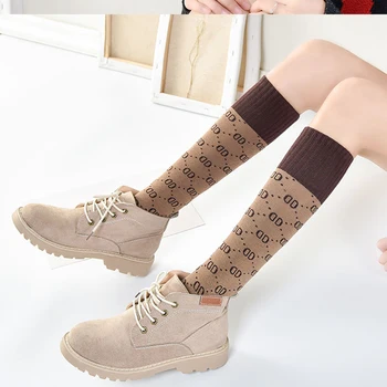 2019 kórejský jeseň a v zime sa ženy vysokej trubice ponožky teľa ponožky bavlna list trend ulici športové ponožky in trend Harajuku štýl