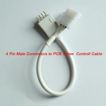Doprava zadarmo 10pcs 4 Pin Samec Konektor Kábla do 10 mm 4PIN PCB Ovládací Kábel pre Flexibilné 5050 RGB LED Pásy lighttape
