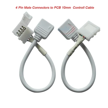 Doprava zadarmo 10pcs 4 Pin Samec Konektor Kábla do 10 mm 4PIN PCB Ovládací Kábel pre Flexibilné 5050 RGB LED Pásy lighttape