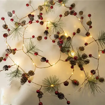 LED Vianočné Svetlo Lampy sú borovicové šišky Rozprávky Svetlá na Vianočný Stromček String svetlo Vianočné Dekorácie Pre Domov Vonkajšie Strany