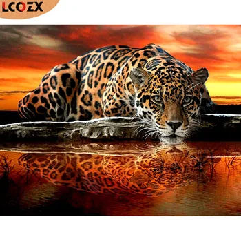 LCOZX DIY Diamond Maľby Zvierat 