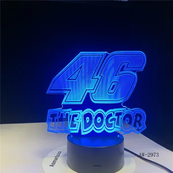 46 Lekár 3D LED LAMPY, NOČNÉ SVETLO Teplé RGBW Žiarovka Vianočné Dekoratívne Darček Cartoon Hračka Luminaria 2973