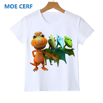 Detské Letné Dinosaur Train T-shirt Chlapec/Dievča/Dieťa Cartoon Monster obľúbený Dinosaurus Krátke Rukávy Kostým Oblečenie Y20-1
