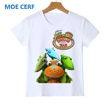 Detské Letné Dinosaur Train T-shirt Chlapec/Dievča/Dieťa Cartoon Monster obľúbený Dinosaurus Krátke Rukávy Kostým Oblečenie Y20-1