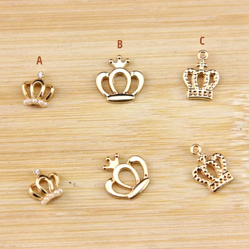 20pcs Antique Gold Crown Charms, pre DIY Projekty Craft, Svadobné Angažovanosti Dieťa sprcha Strany Zdobené Čokoládovým Priazeň