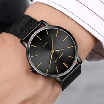 Minimalistický pánskej Módy Ultra Tenkých Hodiniek Jednoduché Mužov Business Nehrdzavejúcej Ocele Oka Pásu Quartz nepremokavé 2021 automatické hodinky