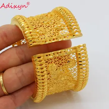 Adixyn Diamater 63mm Náramok&Náramok Zlatej Farby Dubaj Putá Náramok Šperky pre Svadobné Svadobné Položky N01042
