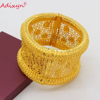 Adixyn Diamater 63mm Náramok&Náramok Zlatej Farby Dubaj Putá Náramok Šperky pre Svadobné Svadobné Položky N01042