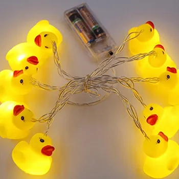 Žltá Kačička Dekorácie LED Svetla Batérie Prevádzkované 10/20/40Led Vianoce Svadba Narodeniny Grand Garden Party Nový Rok Dekorácie