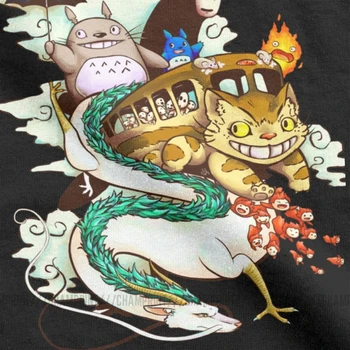 Ghibli Mužov, T Košele Hayao Miyazaki Manga Č Tvár Studio Totoro Odvážneho Preč Tričko Krátky Rukáv T-Shirt Čistej Bavlny Plus Veľkosť