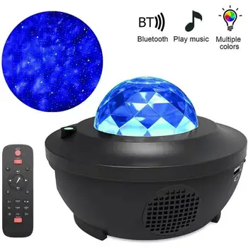 USB LED Star Nočné Svetlo Hudba Hviezdna Vody Vlna LED Projektor Svetlo Bluetooth Projektor Zvukovo Aktivovaný Projektor Light Decor