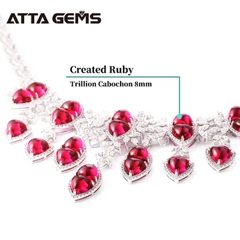Ruby Šterlingov Strieborné Prívesky pre Ženy 40 Karát Vytvorené Ruby Cabochon Rez Svadobné Zapojenie Strieborné Šperky Očarujúce Šperky