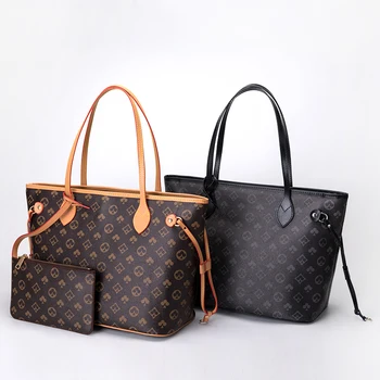 Módne Jednoduché Nákupní Taška Žien PU Kožené Kabelky Luxusné Lady Vytlačené Tote Bag Taška cez Rameno Ženy Kompozitné Bag Vak Bols