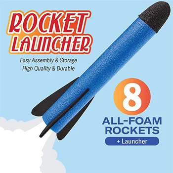 Dieťa Čerpadlo Vzduch Skok Stomp Dúchadlo Pena Gun Model Launch Rocket Launcher Pop-Up Hračka Športové Hračky Pre Chlapcov, Deti, Deti, Dieťa Dievčatá