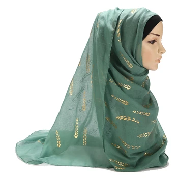Ženy, Nové Módne Samoopaľovacie Listy Šifón Vlasy Šatku Dizajnér Šatkou Hidžáb Šatku Zábal Farbou Moslimské Šatky 18 Farby